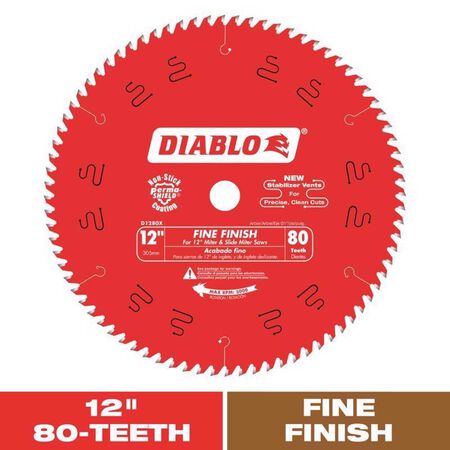 Diablo 12 in. D X 1 in. TiCo Hi-Density Carbide Finishing Saw Blade 80 teeth 1 pk