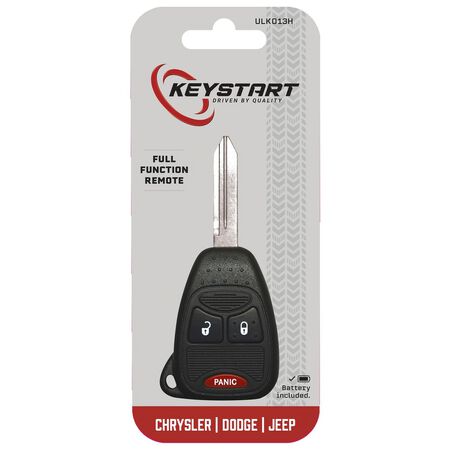 Hillman KeyStart 9977345 FOB Key Blank Self Programmable Remote Automotive ULK013 Double For Jeep Black