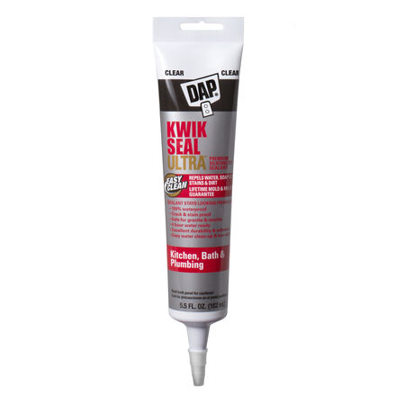 DAP Kwik Seal Ultra Clear Siliconized Acrylic Kitchen and Bath Caulk Sealant 5.5 oz