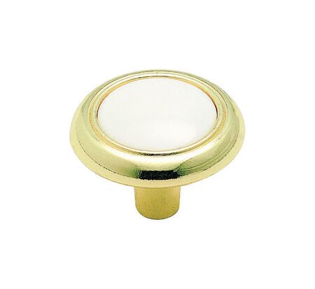 Amerock Allison Round Cabinet Knob 1-1/4 in. D 15/16 in. Polished Brass 1 pk