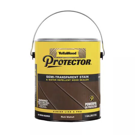 Protector 1 gal. Rich Walnut Semi-Transparent Exterior Deck Stain and Sealer