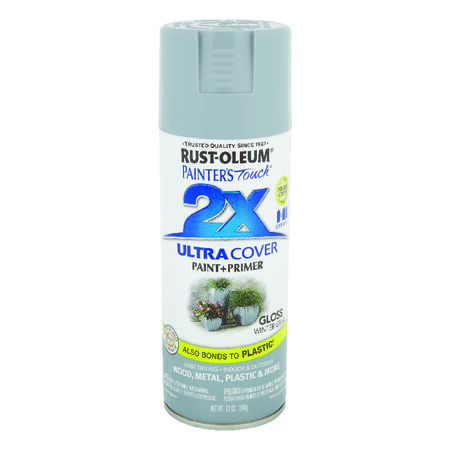 Rust-Oleum Painter's Touch 2X Ultra Cover Gloss Winter Gray Paint+Primer Spray Paint 12 oz