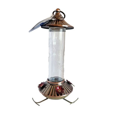 Audubon Bird Feeder Hummingbird Embossed Glass 14-oz.
