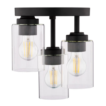 Vaxcel Lighting C0326 Park Ridge 3 Light 11 in.W Semi-Flush Ceiling - Black