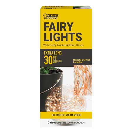 Feit LED Fairy String Lights Warm White 30 ft. 100 lights
