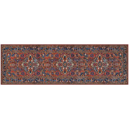 Gel Pro NeverMove Esther 24 in. W X 76 in. L Vintage Red Tribal Polyester Runner Rug