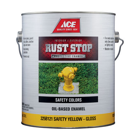 Ace Rust Stop Indoor/Outdoor Gloss Safety Yellow Oil-Based Enamel Rust Preventative Paint 1 gal