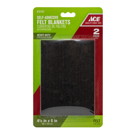 Ace Felt Self Adhesive Protective Pad Brown Rectangle 4-1/2 in. W X 6 in. L 2 pk