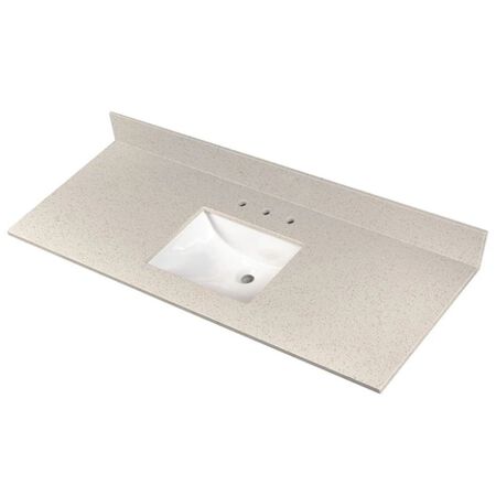 MSI Iced White 61 in.x 22 in. Single Bowl Polished Vanity Top