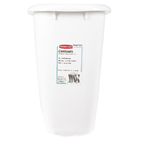 Rubbermaid Contours 3.5 gal White Plastic Vanity Wastebasket