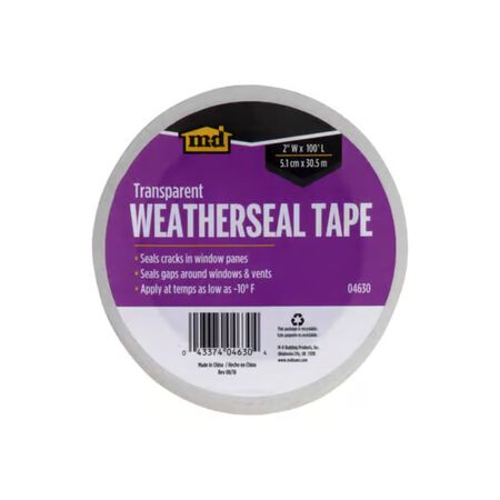 M-D Building Products Clear Polyethylene Weather Stripping Tape For Windows 1200 in. L x 2 in.