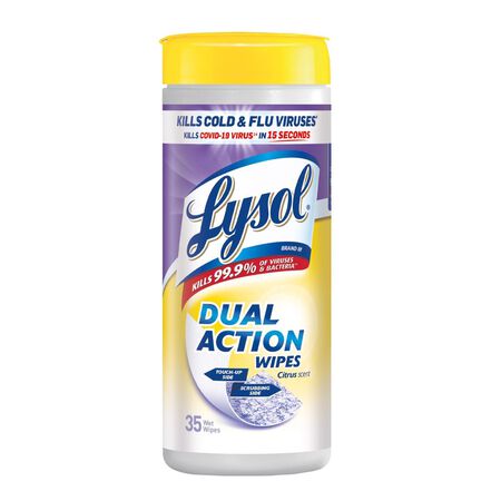 Lysol Dual Action Citrus Scent Antibacterial Disinfectant 35 ct 1 pk