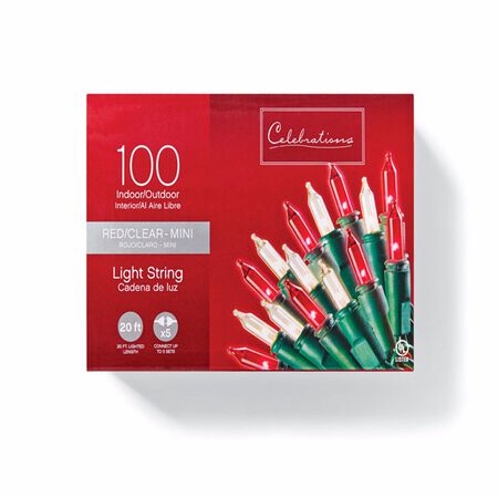 Celebrations Incandescent Mini Multicolored 100 ct String Christmas Lights 20 ft.