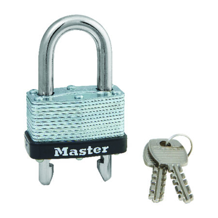 Master Lock 1-3/32 in. H X 1-1/32 in. W X 1-3/4 in. L Laminated Steel Warded Locking Padlock 1 pk