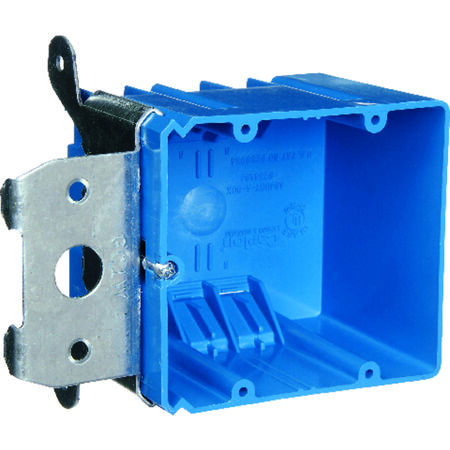 Carlon 34 cu in Rectangle PVC 2 gang Outlet Box Blue