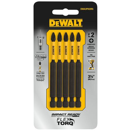 DeWalt Impact Ready Phillips #2 X 3-1/2 in. L Screwdriver Bit 5 pc