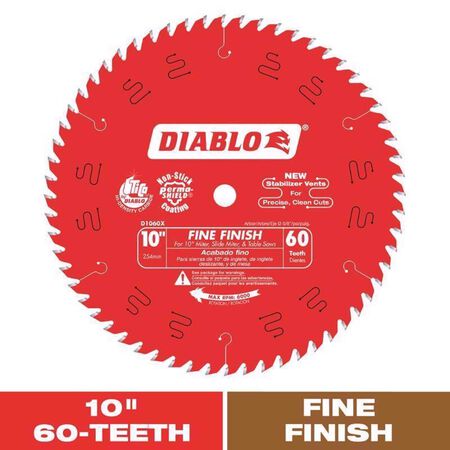 Diablo 10 in. D X 5/8 in. TiCo Hi-Density Carbide Circular Saw Blade 60 teeth 1 pk
