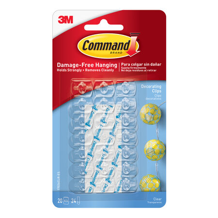 3M Command Small Plastic Light Clips 0.75 in. L 20 pk
