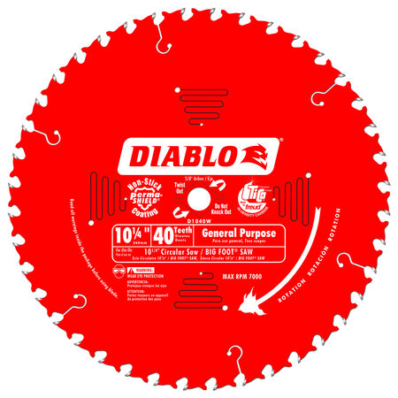 Diablo 10-1/4 in. D X 5/8 in. Carbide Circular Saw Blade 40 teeth 1 pk