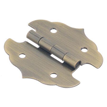 Ace 1-1/8 in. W X 1-1/8 in. L Antique Brass Brass Decorative Hinge 2 pk