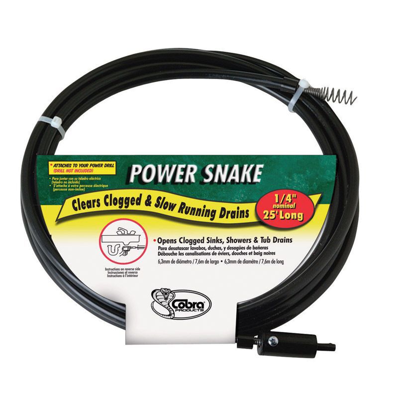 Power Snake 1/4 in. Snake Drain Auger 15 ft. L Stine Home + Yard