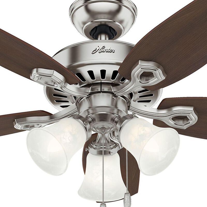 Hunter 42 In Indoor Brushed Nickel Builder Small Room Ceiling Fan