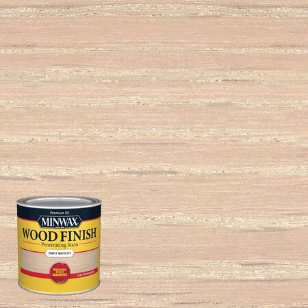 Minwax Wood Finish Semi-Transparent Simply White Oil-Based Penetrating Wood Finish 1/2 pt