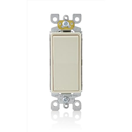 Leviton Decora 15 amps Four Pole Rocker AC Quiet Switch Light Almond 1 pk