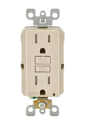Leviton SmartlockPro 15 amps 120 V Light Almond AFCI Outlet 5-15R 1 pk