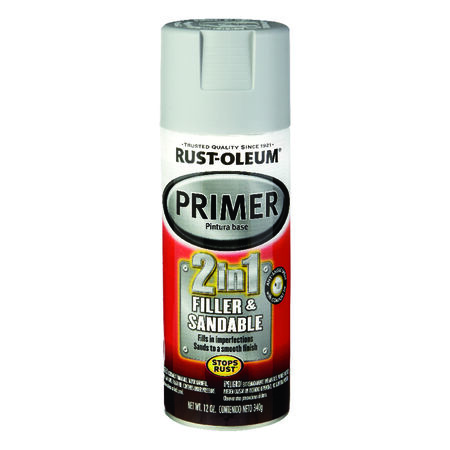 Rust-Oleum Stops Rust Flat/Matte Gray Automotive 2-in-1 Filler & Sandable Primer Spray 12 oz