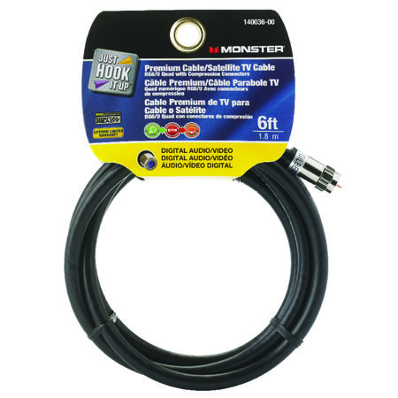 Monster Just Hookit Up 6 ft. L Weatherproof Video Coaxial Cable