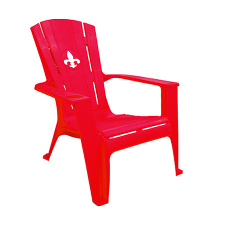 Red Adirondack Chair with Fleur De Lis