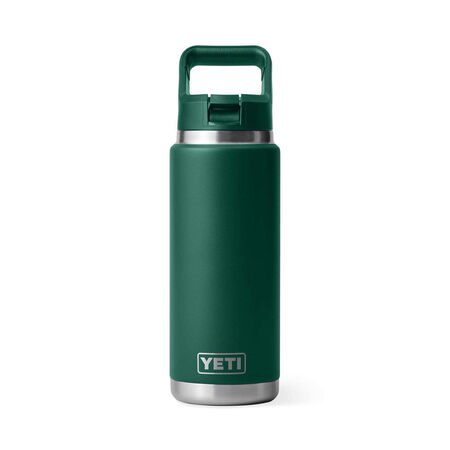 YETI Rambler 26 oz Black Forest Green BPA Free Bottle with Straw Cap