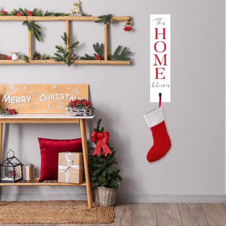 P. Graham Dunn White Wall Stocking Hanger Indoor Christmas Decor 23.75 in.