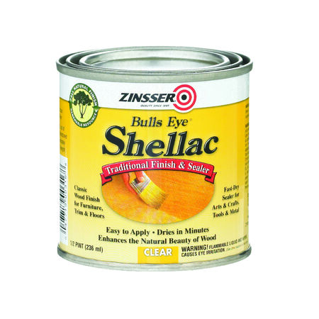 Zinsser Bulls Eye Semi-Gloss Clear Water-Based Shellac Finish and Sealer 0.5 pt