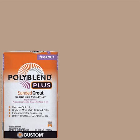 Custom Building Products Polyblend Plus Indoor and Outdoor Haystack Sanded Grout 25 lb.