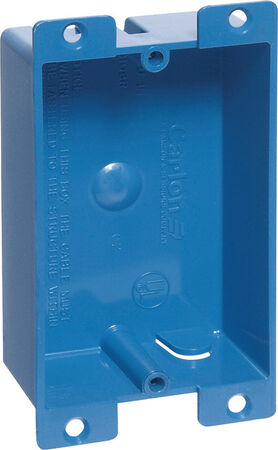 Carlon 8 cu in Rectangle PVC Outlet Box Blue