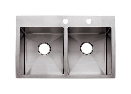 Franke Stainless Steel Dual Mount 33 in. W X 22 in. L Two Bowls Kitchen Sink
