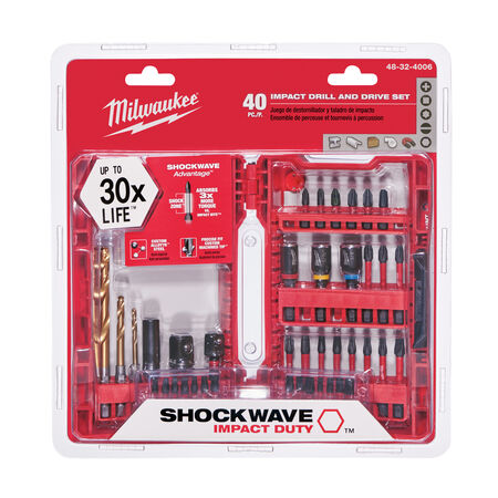 Milwaukee Shockwave Assorted Screwdriver Bit Set Steel 40 pc