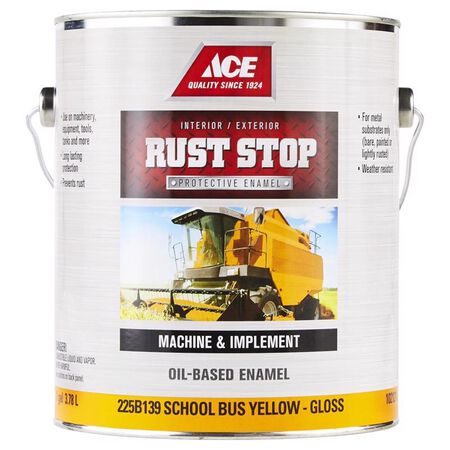 Ace Rust Stop Indoor/Outdoor Gloss School Bus Yellow Oil-Based Enamel Rust Preventative Paint 1 gal