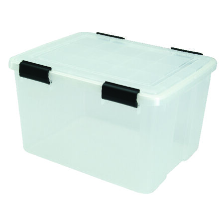 IRIS WEATHERTIGHT 46 quart Clear Storage Box 11.75 in. H X 15.75 in. W X 19.7 in. D Stackable