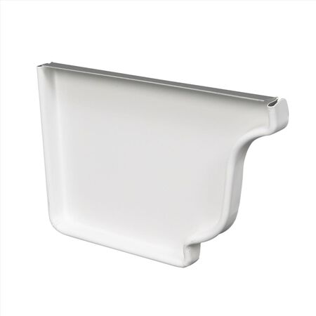 Amerimax 3.5 in. H X 5 in. W X 0.5 in. L White Aluminum K Left End Cap