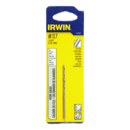 Irwin #37 X 2-1/2 in. L High Speed Steel Jobber Length Wire Gauge Bit 1 pk