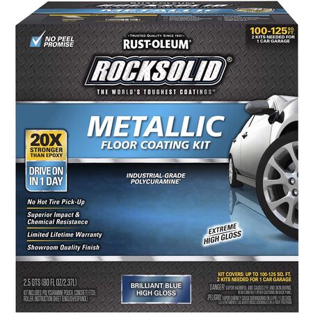 Rust-Oleum RockSolid High-Gloss Brilliant Blue Garage Floor Coating Kit 70 oz