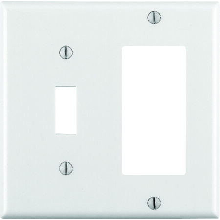 Leviton Decora White 2 gang Thermoset Plastic GFCI/Rocker/Toggle Wall Plate 1 pk