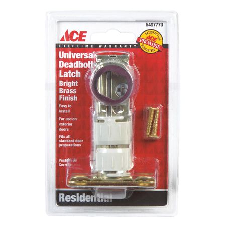 Ace Bright Brass Steel Deadbolt Latch 1 pk