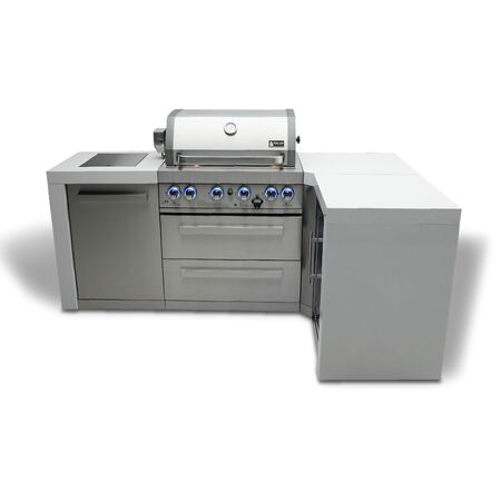 Mont Alpi 4-burner Deluxe Island with a 90-Degree Corner
