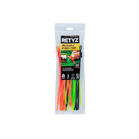 RETYZ EveryTie 8 in. L Assorted Cable Tie 30 pk