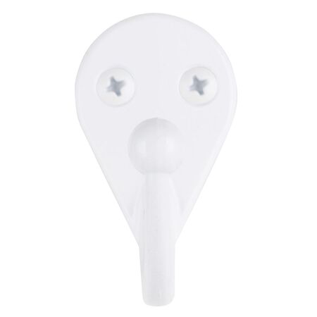 Ace 1-3/4 in. L White Metal Medium Single Garment Hook 2 pk