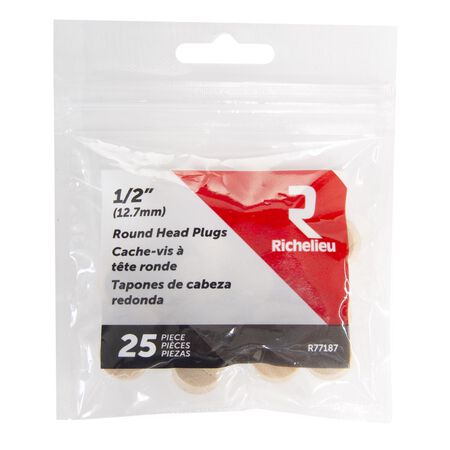 Richelieu Round Birch Head Plug 1/2 in. D X.5 in. L 25 pk Natural